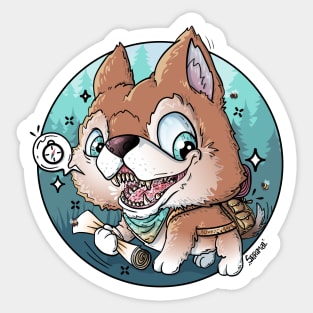 Adventurous pup Sticker